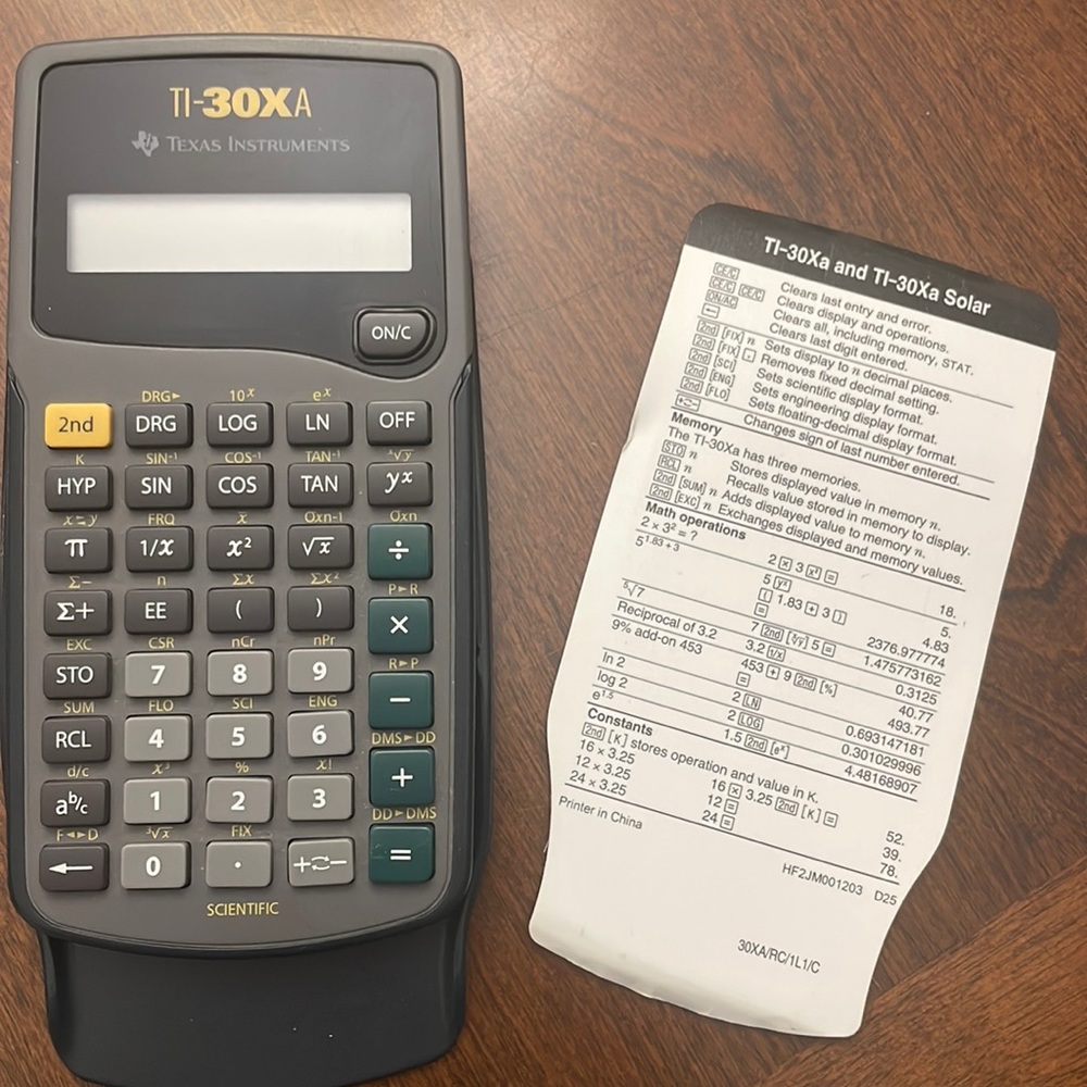 Texas Instruments Calculator, TI-30XA